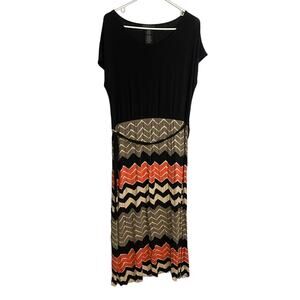 Design History Striped Short Sleeve Maxi Dress Missy Size XL